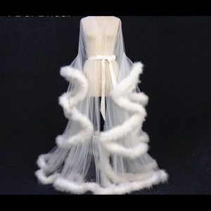 Feather white robe